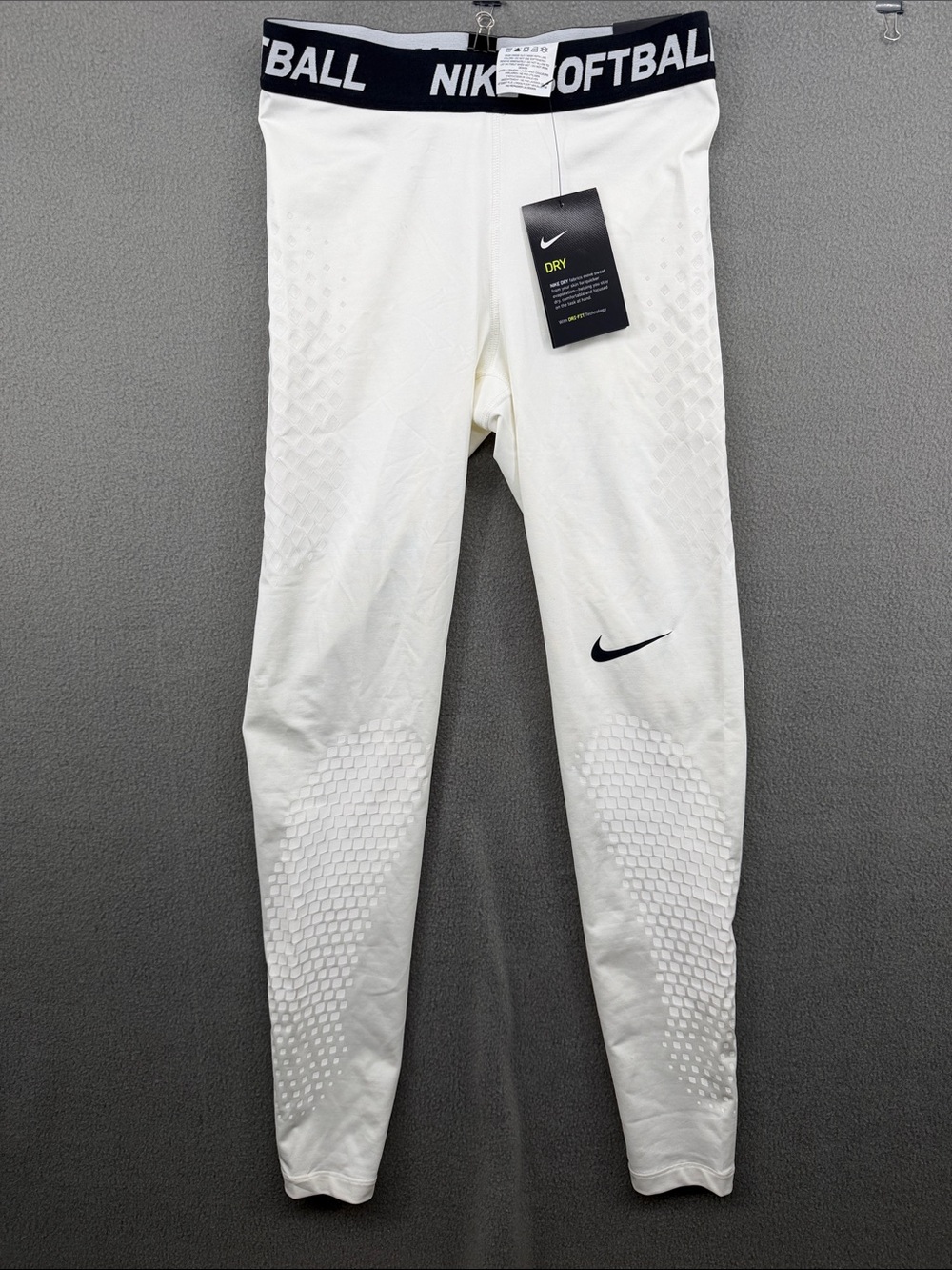Nike White and Black Softball Compression Tights A21